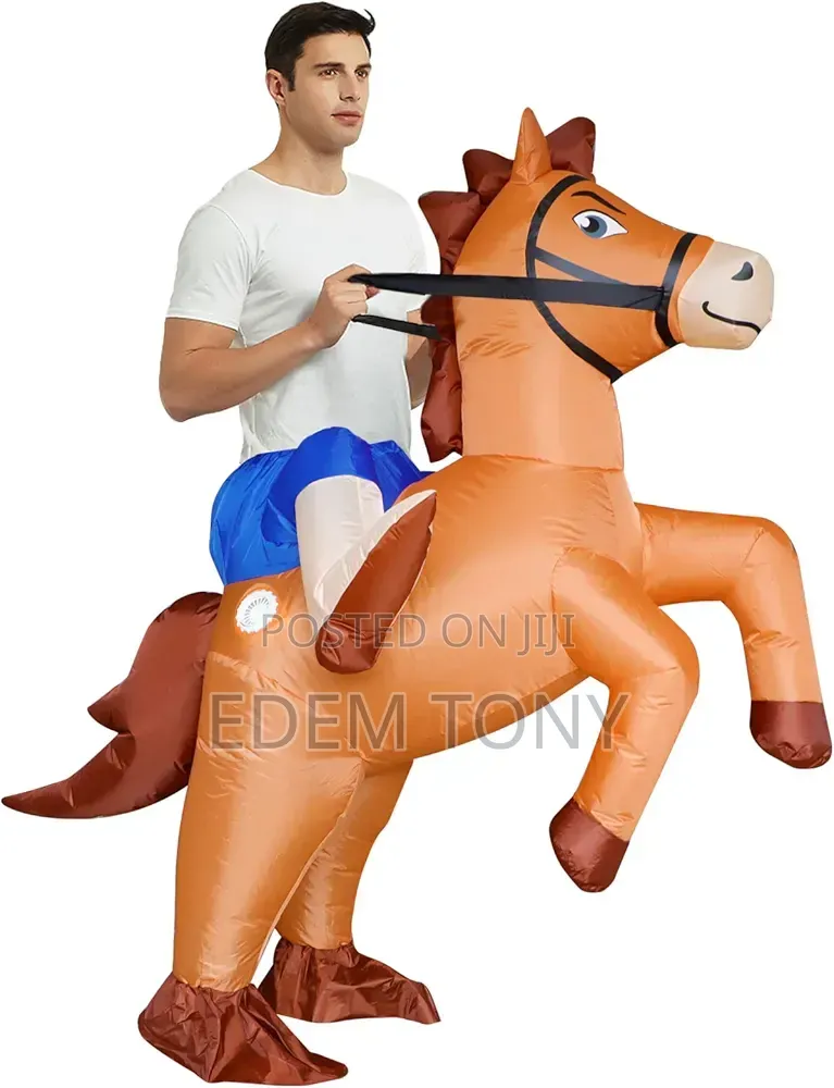 Inflatable Ride on Horse Costumes Cowboy Air Blow for Men/Women