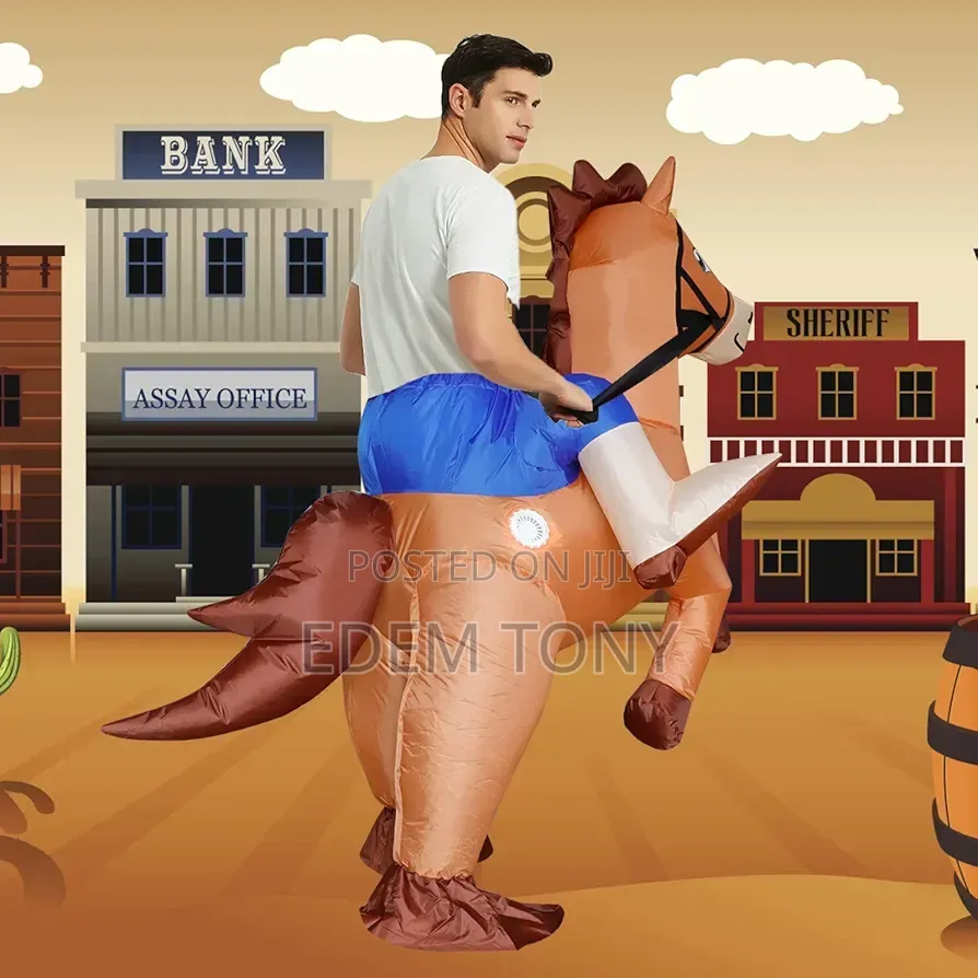 Inflatable Ride on Horse Costumes Cowboy Air Blow for Men/Women