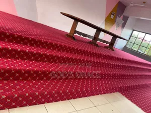 Industrial Floor Carpet With Gold Design for Pulpit and Auditorium