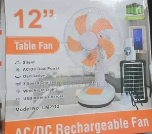 Lm-912 12" Rechargeable Table Fan