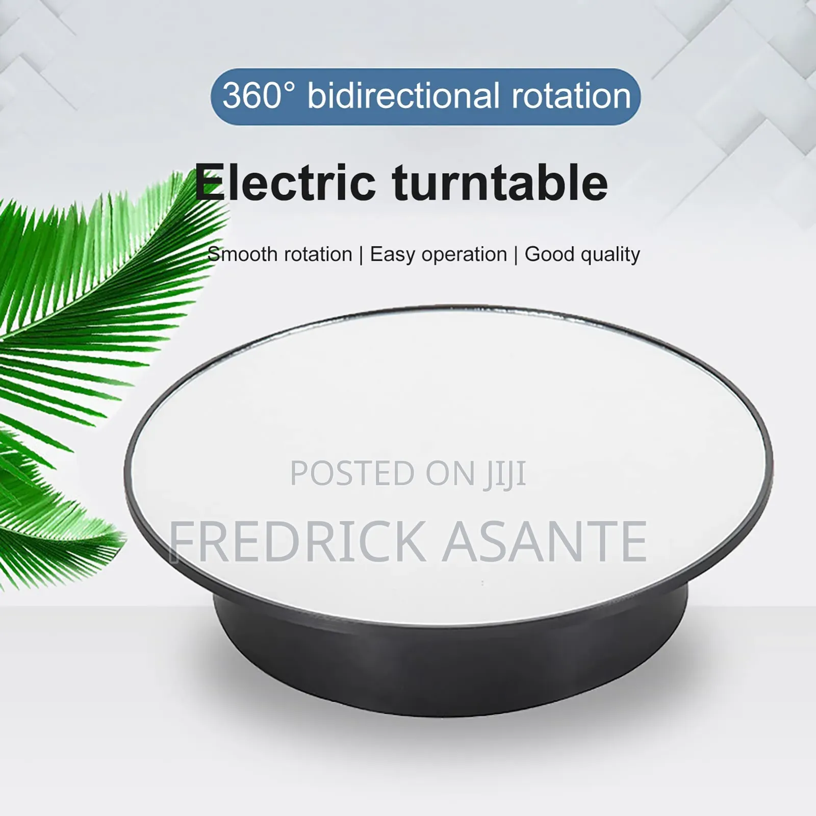 25cm 360° Electric Rotating Display Stand With Mirror