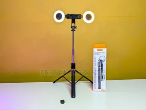 Pro Selfie Stick Tripod With Dual Ring Lights