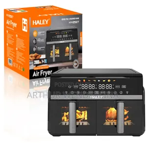 Haley Stainless Steel Digital Air Fryer Modern Square LCD Display