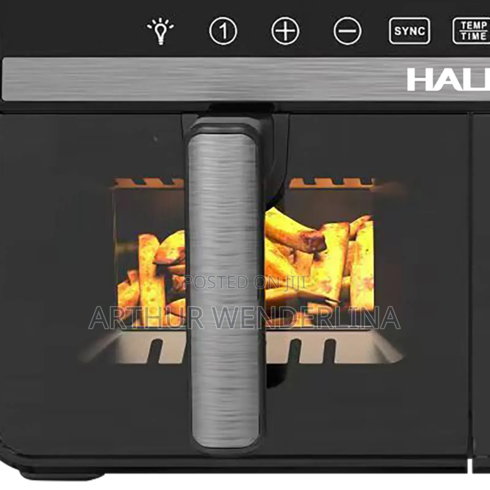 Haley Stainless Steel Digital Air Fryer Modern Square LCD Display