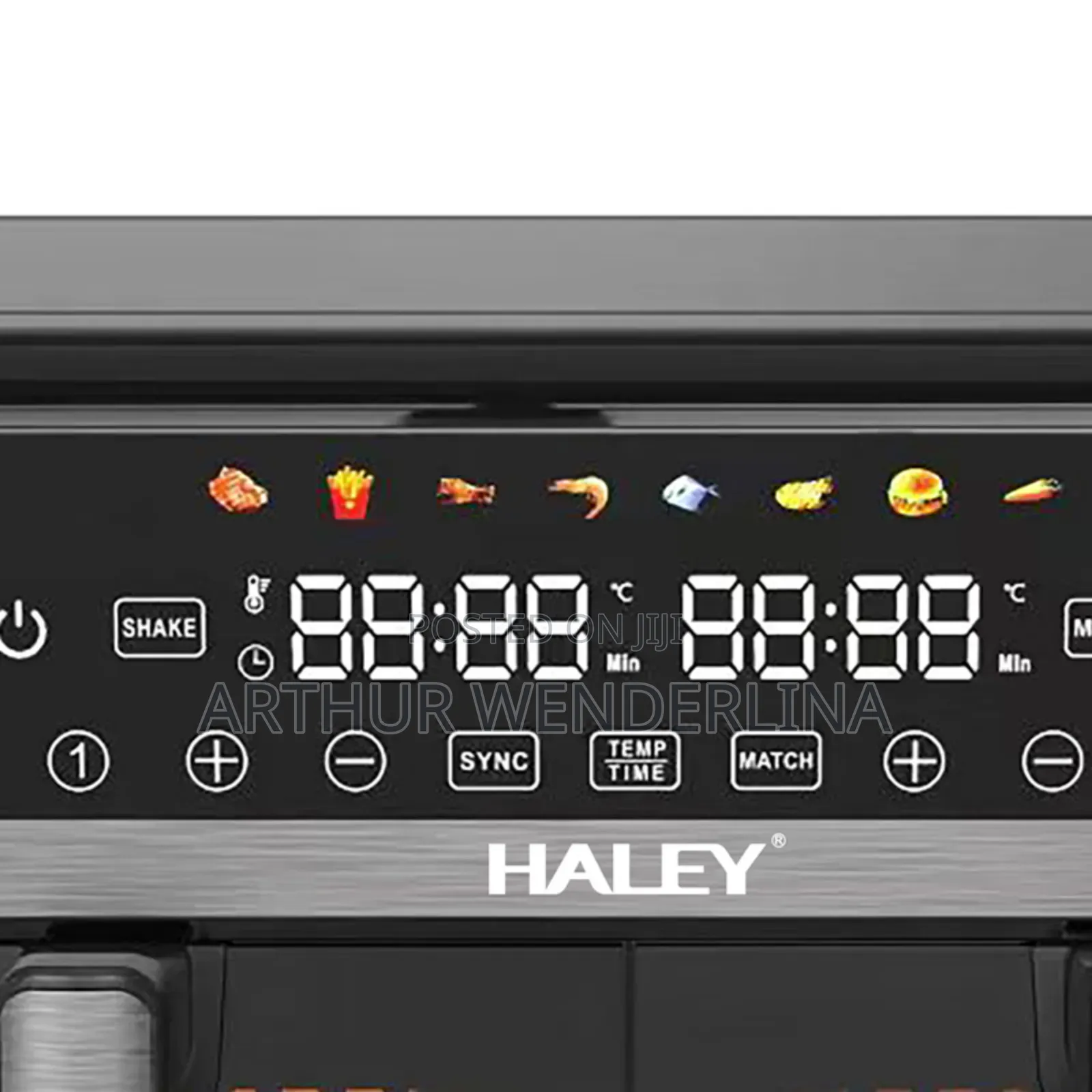 Haley Stainless Steel Digital Air Fryer Modern Square LCD Display