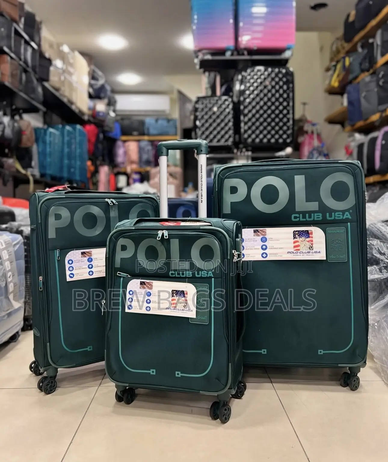 Quality Polo Club Usa 3set Fabric Texture Traveling Bag.