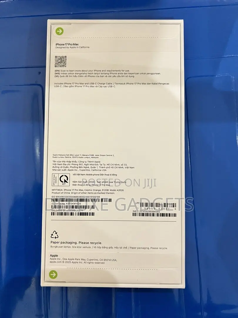 New Apple iPhone 17 Pro Max 1 TB Orange