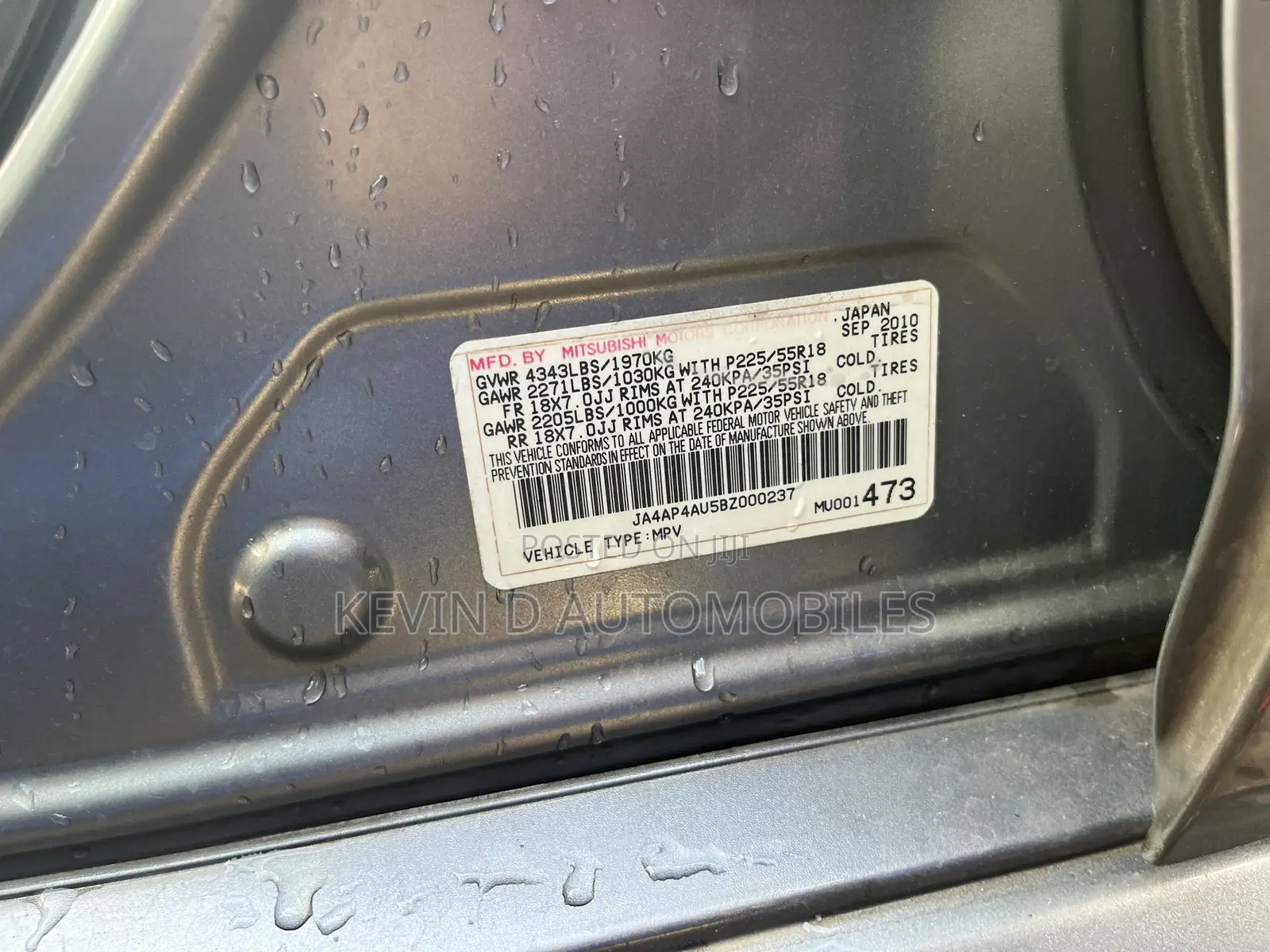 Mitsubishi Outlander Sport ES 2011 Gray