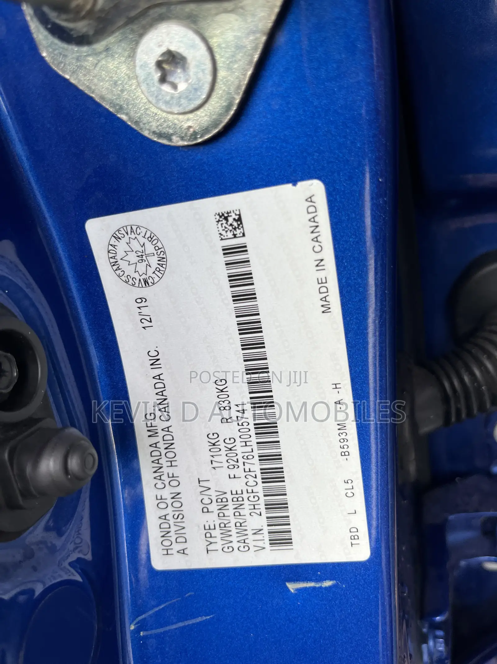 Honda Civic EX-L Sedan 2020 Blue