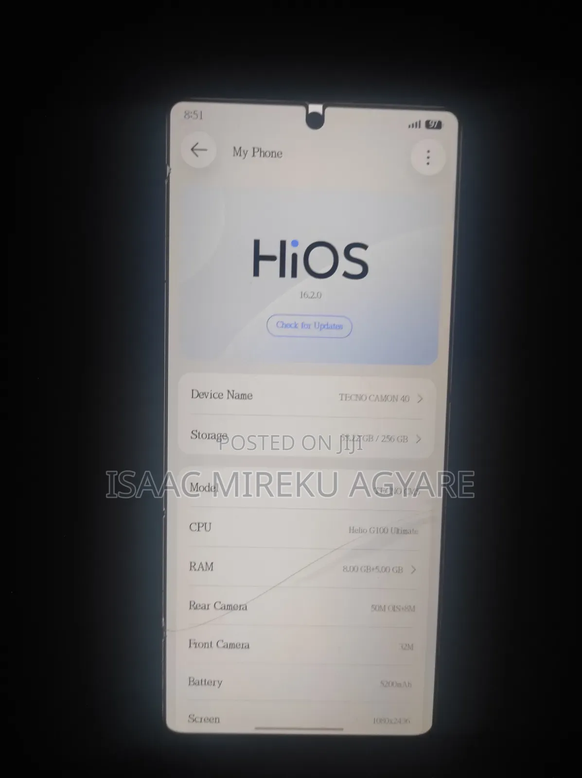 Tecno Camon 40 256 GB Silver