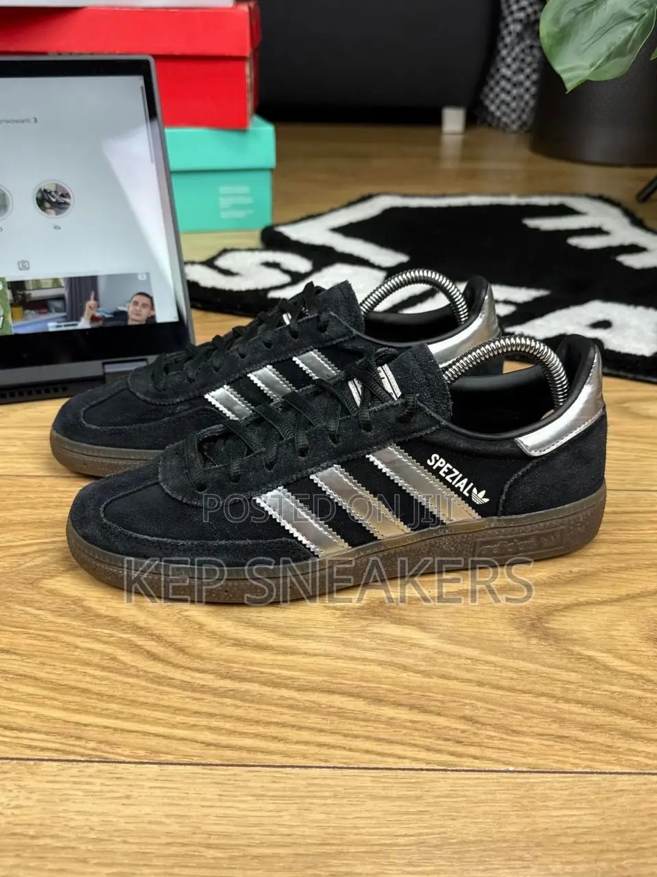 Adidas Handball Spezial Core Black Silver Stripes