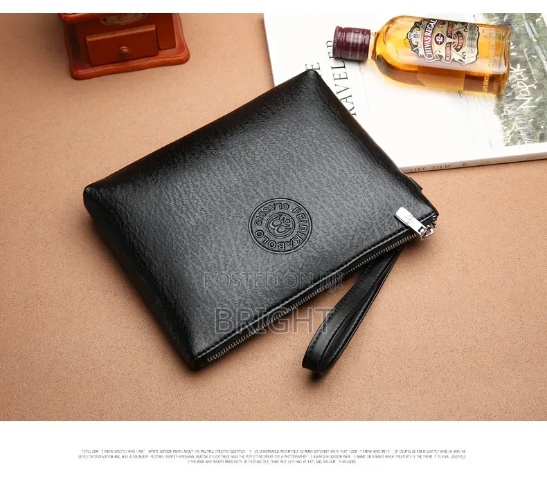Men Leather Clutch Side Bag Purse Wallet