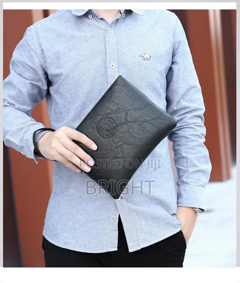 Men Leather Clutch Side Bag Purse Wallet