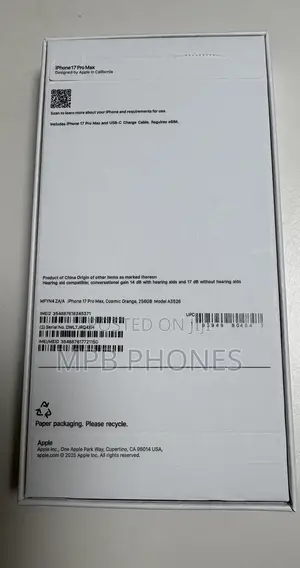 New Apple iPhone 17 Pro Max 256 GB Orange