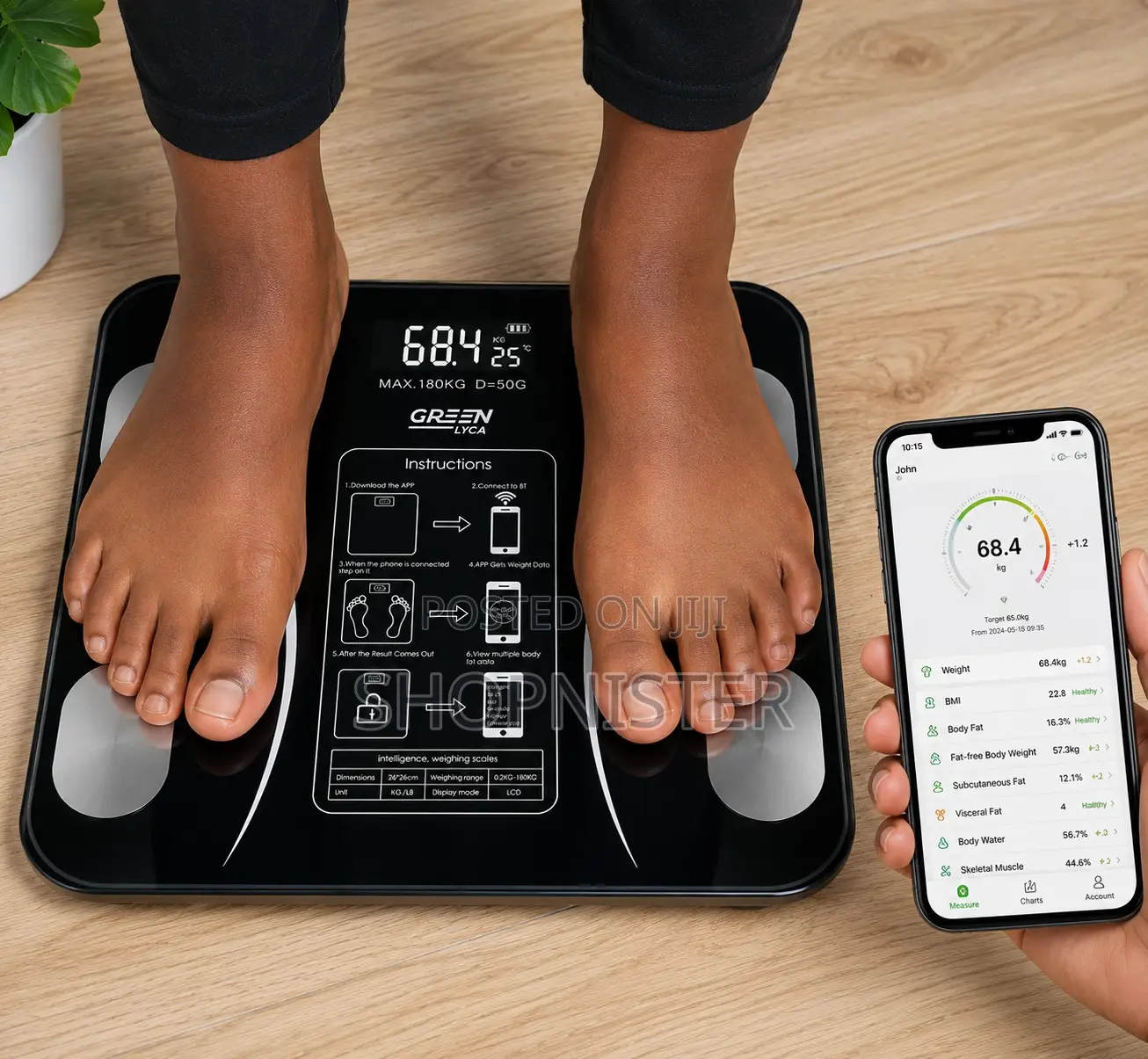 Bluetooth Body Fat Smart Scale – Digital Weight Scale 180kg