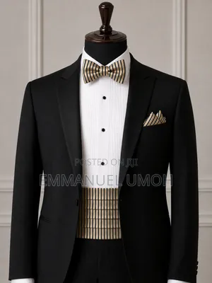 Classic Bow Ties With Matching Cummerbunds and Pocket Kerchiefs