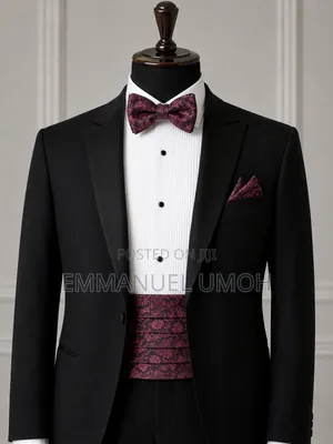 Classic Bow Ties With Matching Cummerbunds and Pocket Kerchiefs