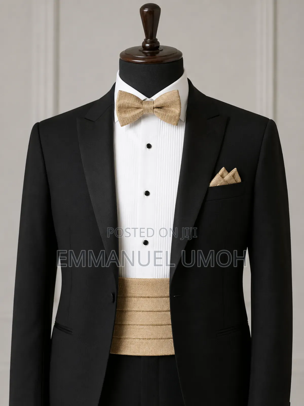 Classic Bow Ties With Matching Cummerbunds and Pocket Kerchiefs