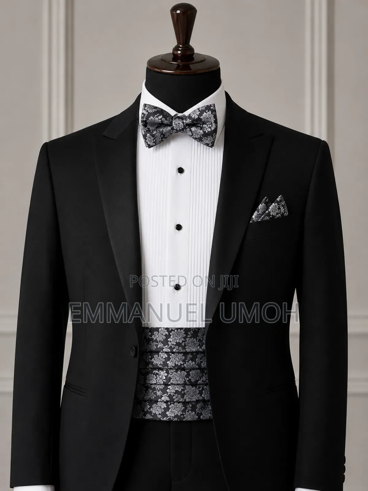 Classic Bow Ties With Matching Cummerbunds and Pocket Kerchiefs