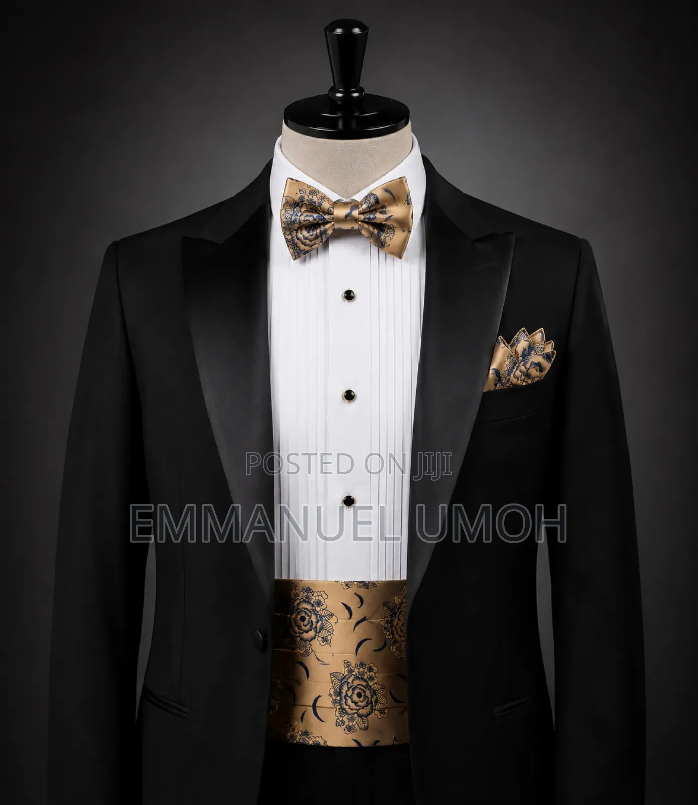 Classic Bow Ties With Matching Cummerbunds and Pocket Kerchiefs