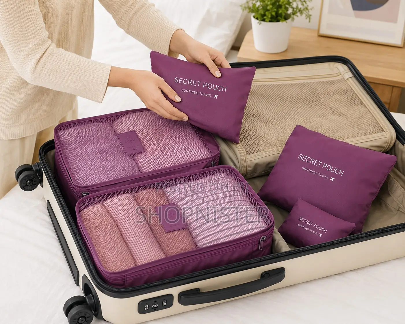 Packing Essentials on a Minimalist Bed
