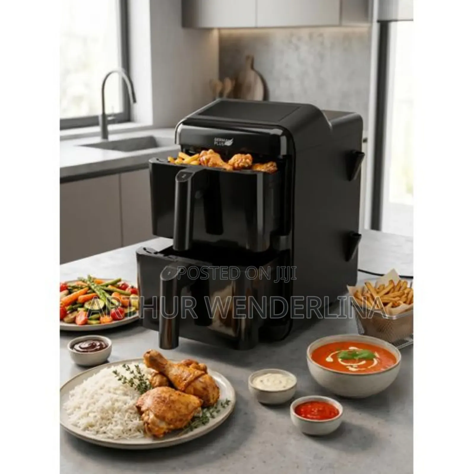 German Plus 11.6l Dual-Zone Double Drawer Digital Air Fryer