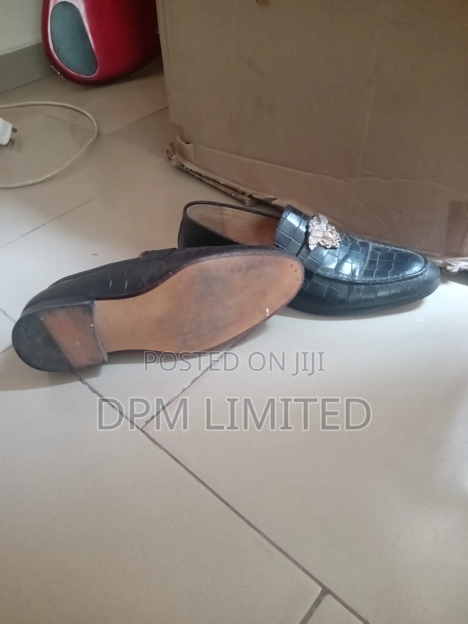 Versace Croc-Leather Effect Loafers