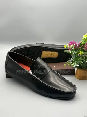 Midnight Executive Leather Penny Loafers
