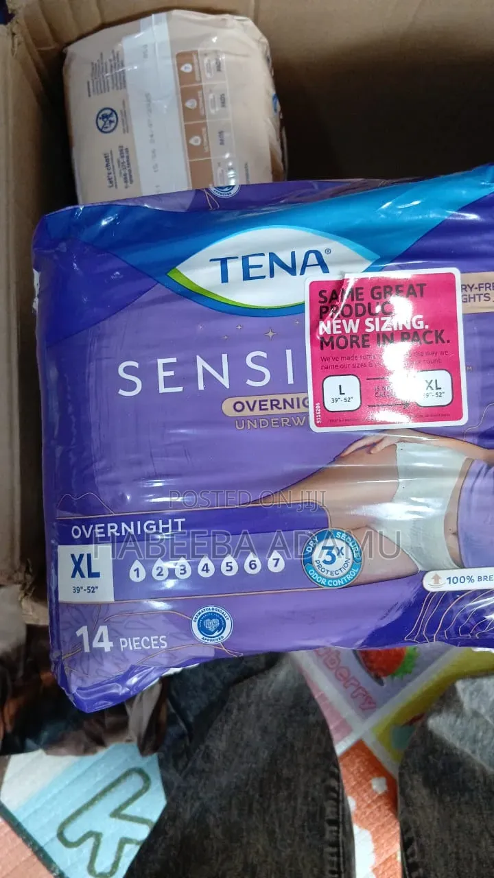 Tena Sensitive Overnight Underwear. Xl and XXL