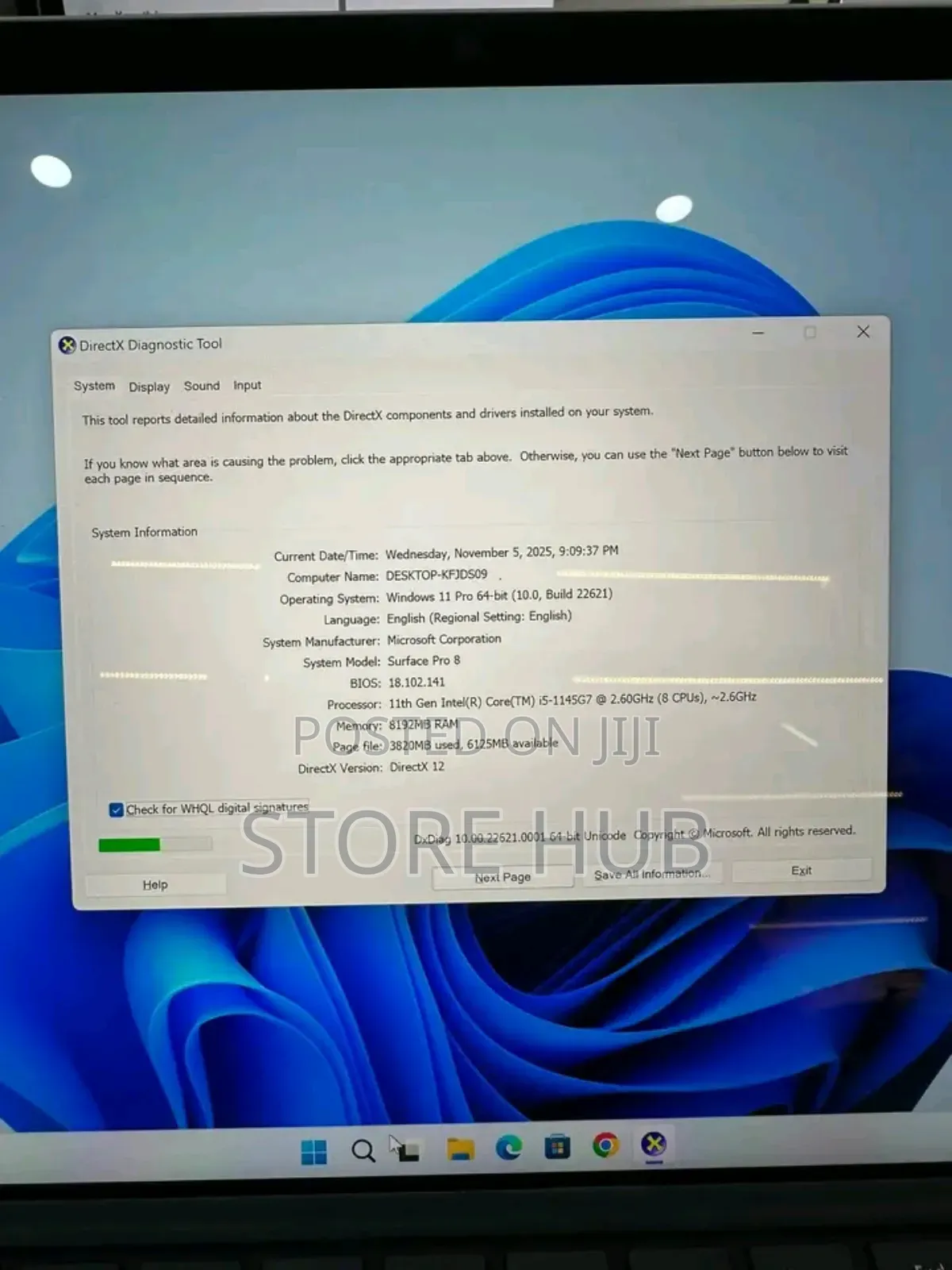New Laptop Microsoft Surface Pro 8 8GB Intel Core i5 SSD 256GB