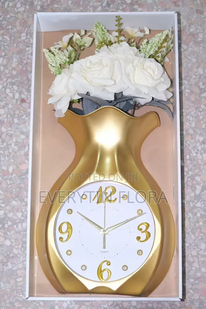 Vase and Floral Wall Clock