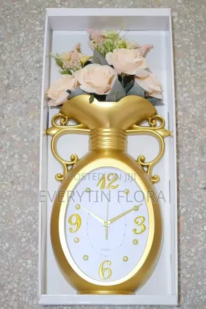 Vase and Floral Wall Clock