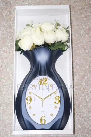 Vase and Floral Wall Clock