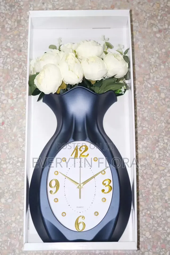 Vase and Floral Wall Clock