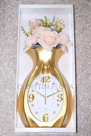 Vase and Floral Wall Clock