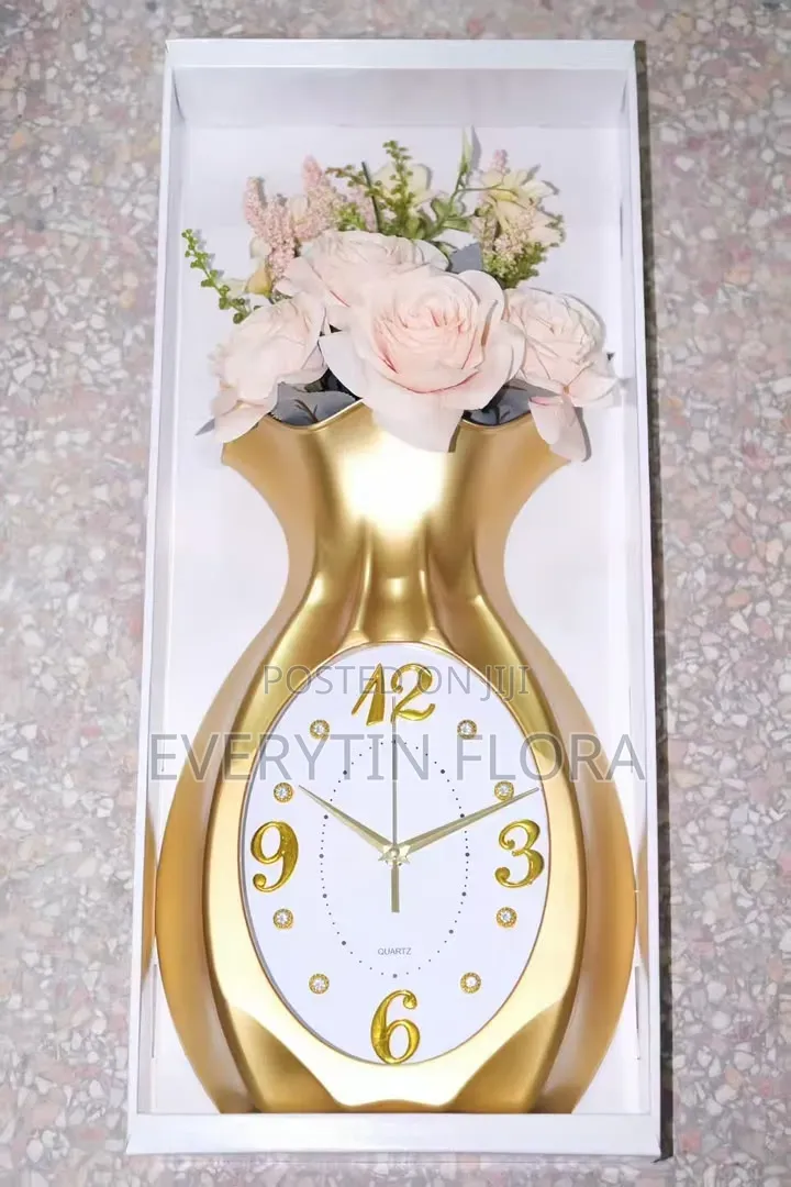 Vase and Floral Wall Clock