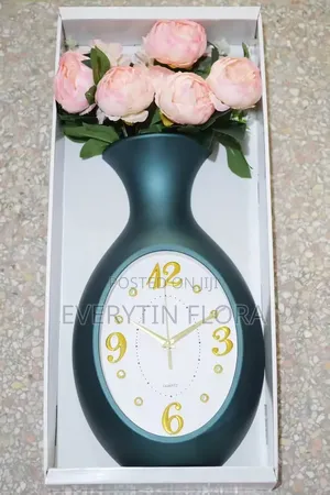 Vase and Floral Wall Clock