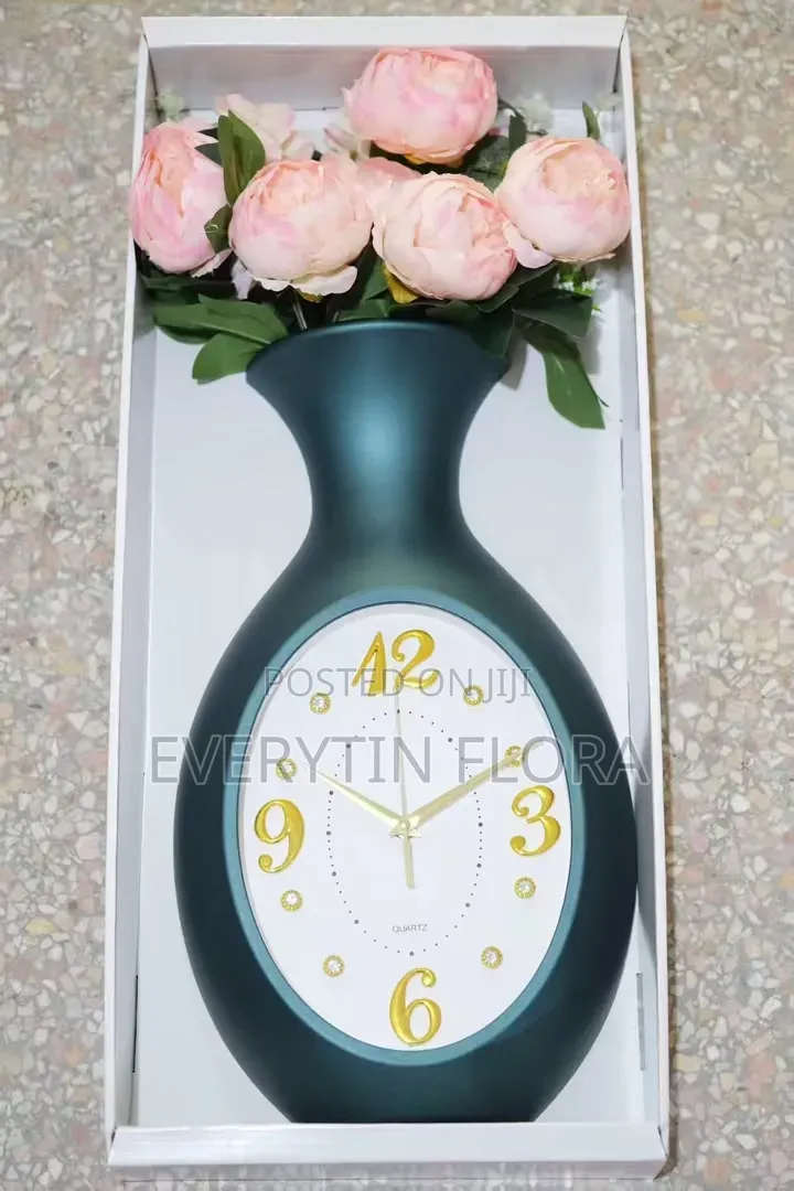 Vase and Floral Wall Clock