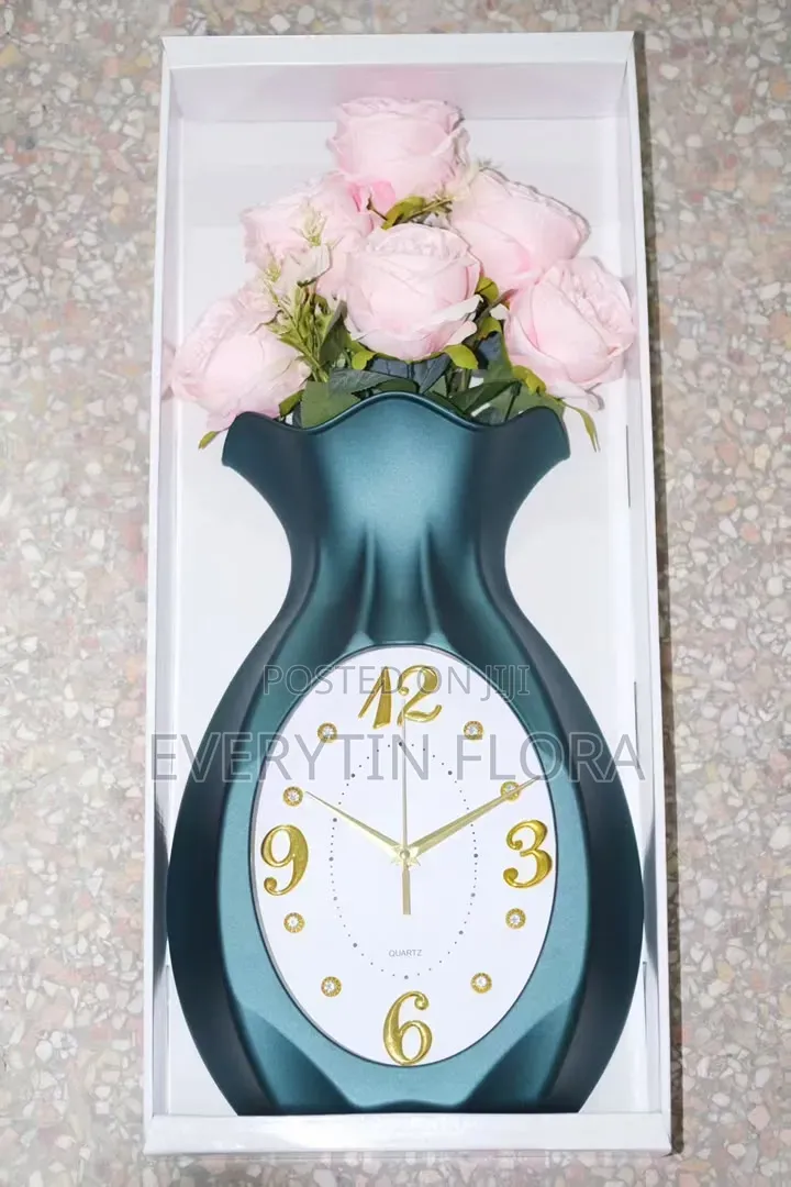 Vase and Floral Wall Clock