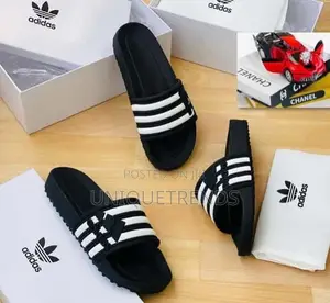 Original Adidas Slides (Black White)