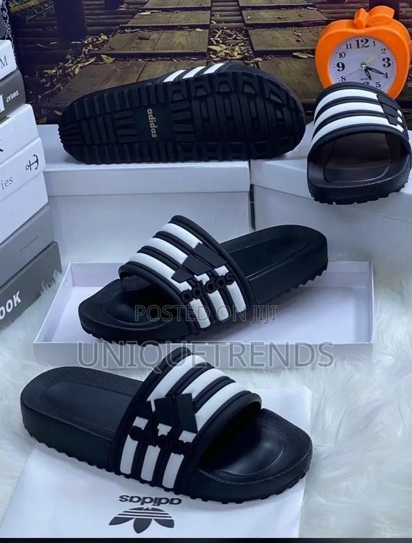 Original Adidas Slides (Black White)