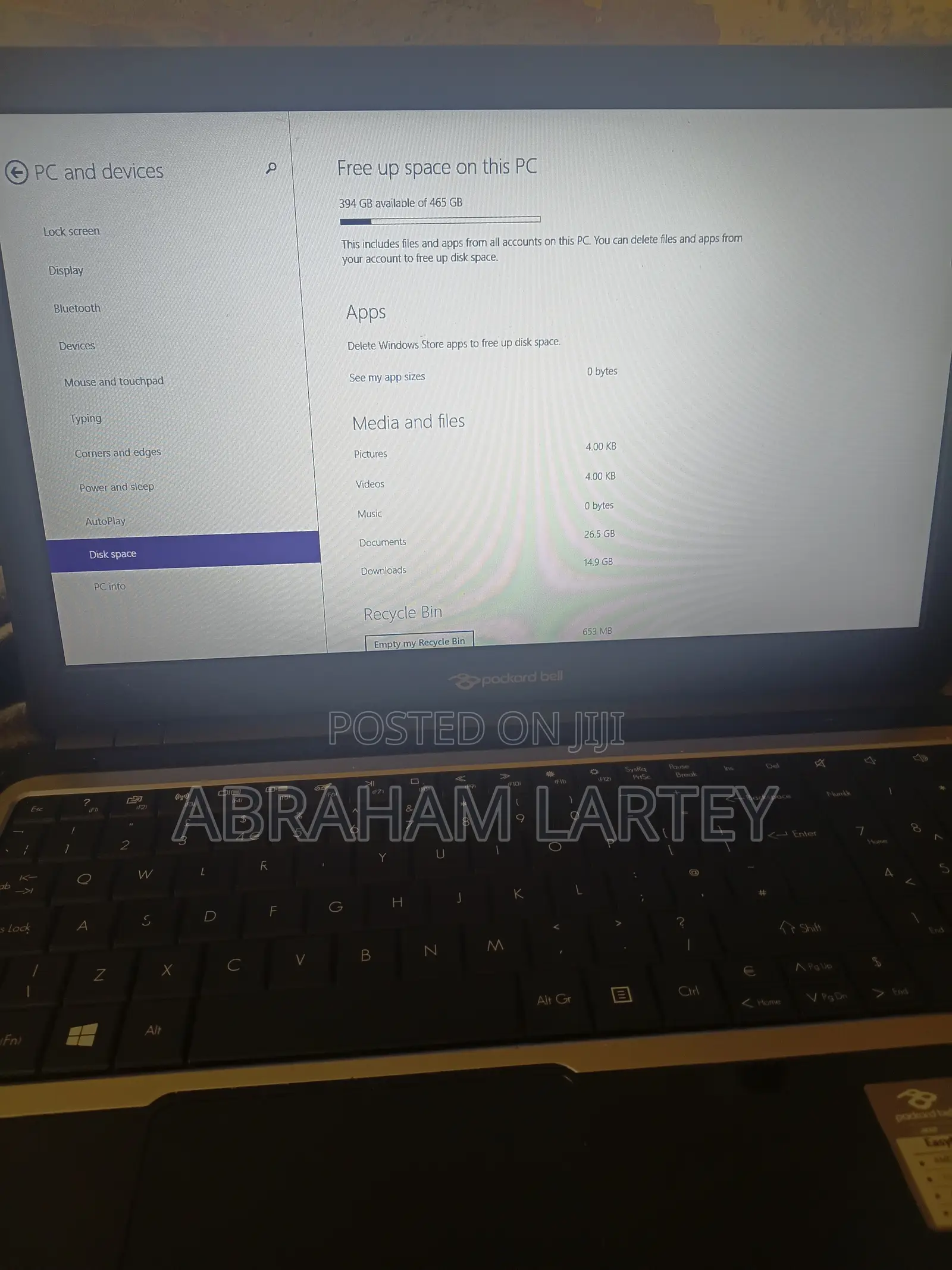 Laptop Packard Bell Dot 4GB Intel SSD 256GB