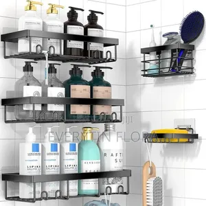 No‐Drill Bathroom Shower Caddy Set