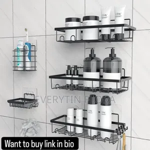 No‐Drill Bathroom Shower Caddy Set