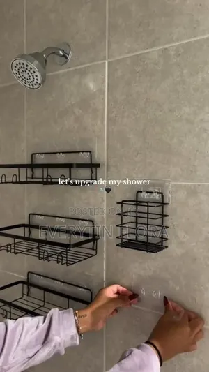 No‐Drill Bathroom Shower Caddy Set