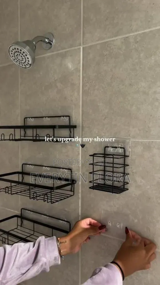 No‐Drill Bathroom Shower Caddy Set
