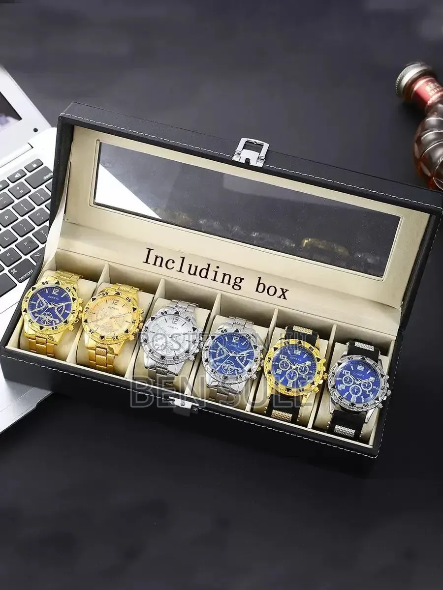 Luxury Men's Watch Set – 6 Watches + Display Case