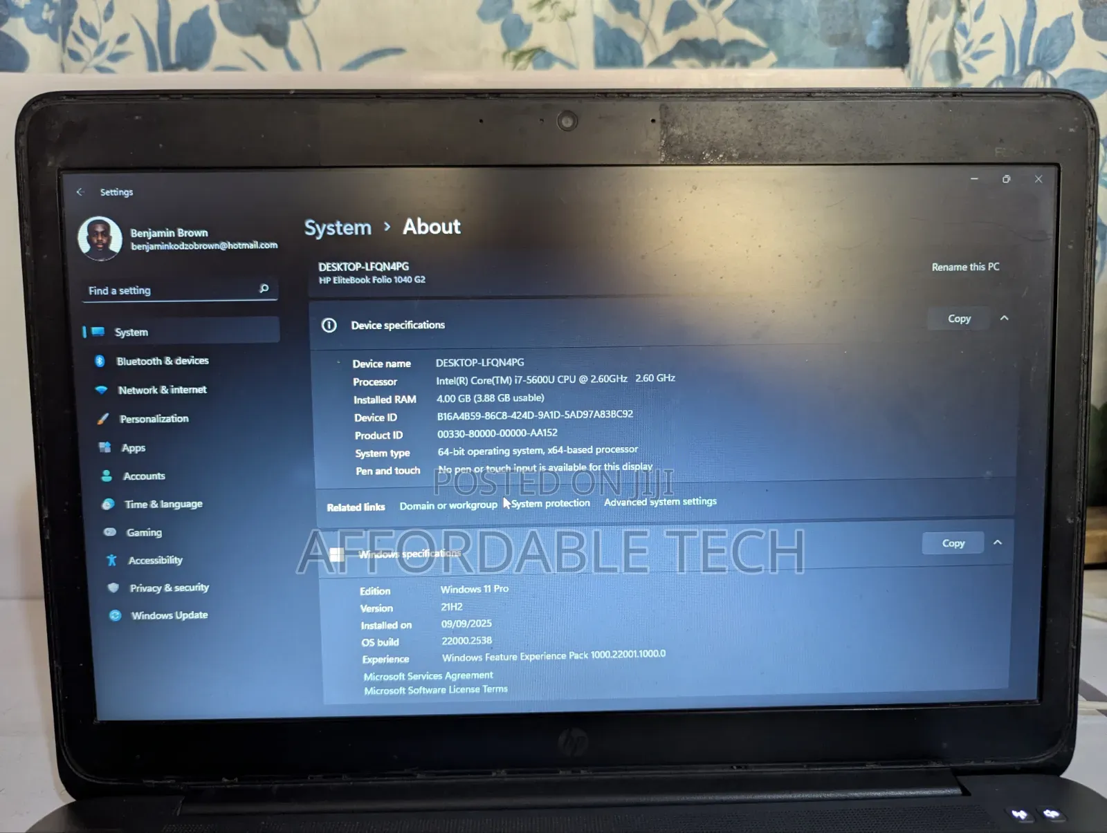 Laptop HP EliteBook 1040 4GB Intel Core i7 SSD 256GB