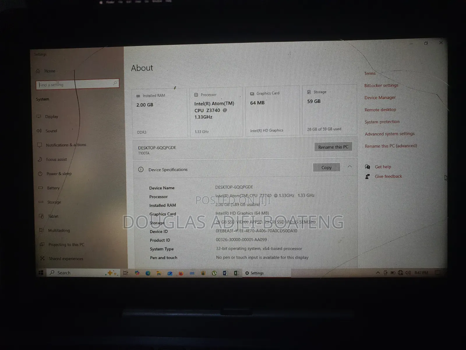 Laptop Asus Transformer Book T100TA 2GB Intel Core 2 Duo eMMC 32GB