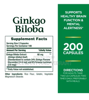 Ginkgo Biloba 60 Mg 200 Capsules